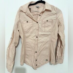 Carhartt 101108 688 Women's Shirt small 4/6 Relaxed Fit Lightweight Button